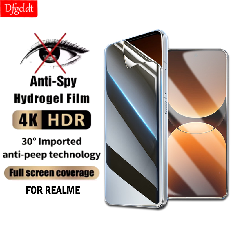 Realme Gt 6 - Pełna zakrzywiona krawędź Anti Spy Hydrogel