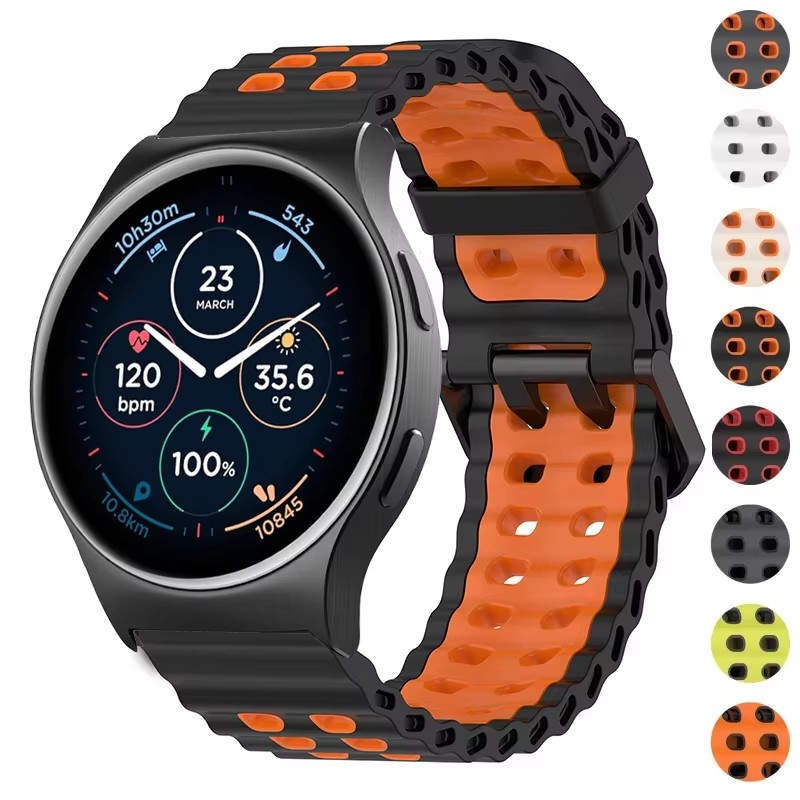 Motorola Smartwatch Accessories - Dwukolorowy silikonowy pasek sportowy 22mm, oddychający,
