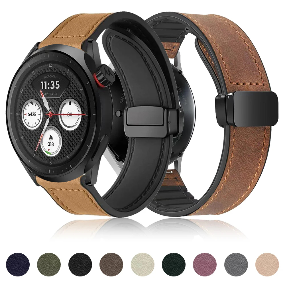 Motorola Smartwatch Accessories - Miękki skórzany pasek do Motorola Moto